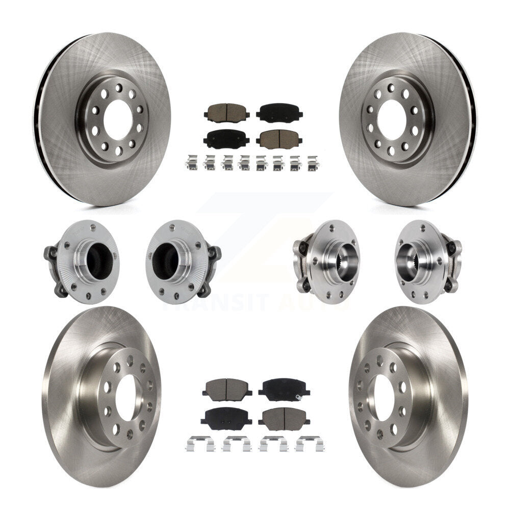 Kit de rotors et plaquettes de frein avec roulement de moyeu avant et arrière (10 pièces) pour Jeep Renegade Fiat 500
