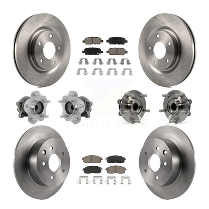 Kit de rotors et plaquettes de frein à disque, roulements de moyeu avant et arrière (10 pièces) pour Nissan Juke