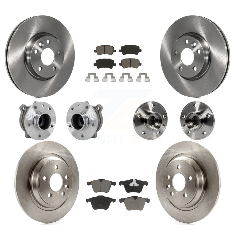 Kit de rotor de frein à disque et de plaquettes en céramique, roulement de moyeu avant et arrière (10 pièces) pour Volvo V7