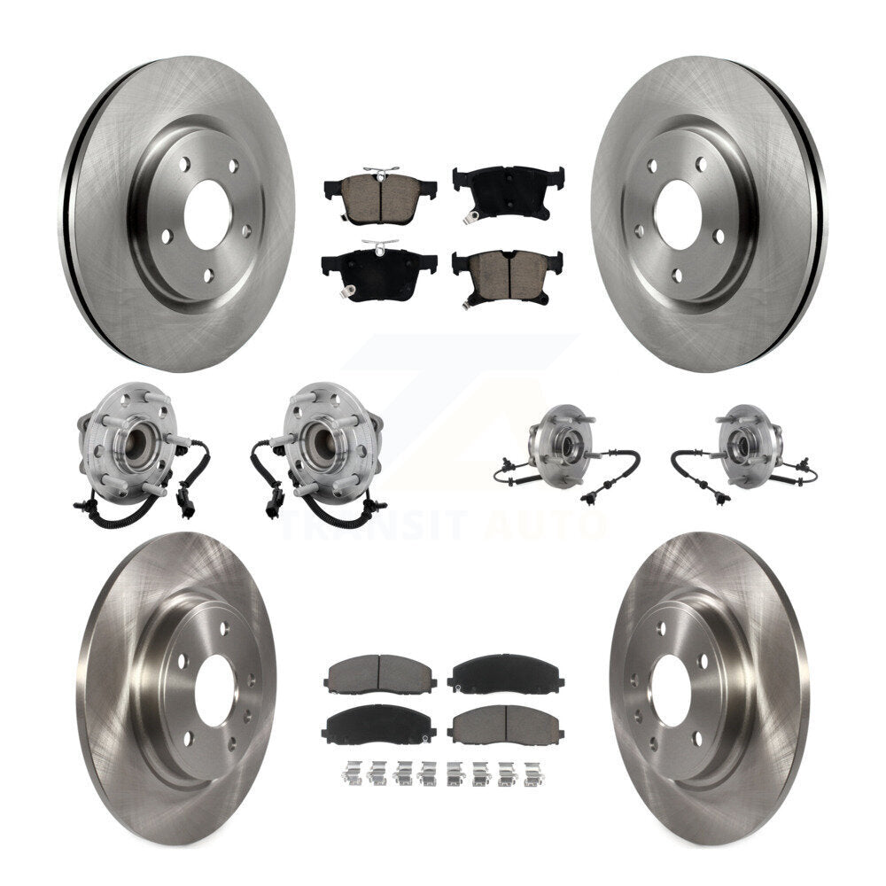 Kit de plaquettes de Rotor de frein, roulement de moyeu avant et arrière (10 pièces) pour Chrysler Pacifica Voyage