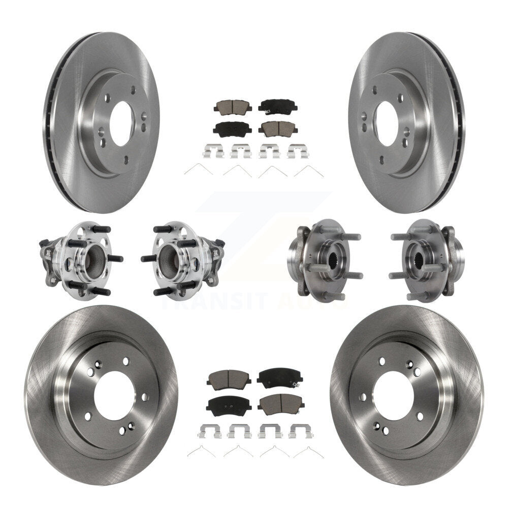 Kit de rotors et plaquettes de frein à disque, roulements de moyeu avant et arrière (10 pièces) pour Hyundai Ioniq