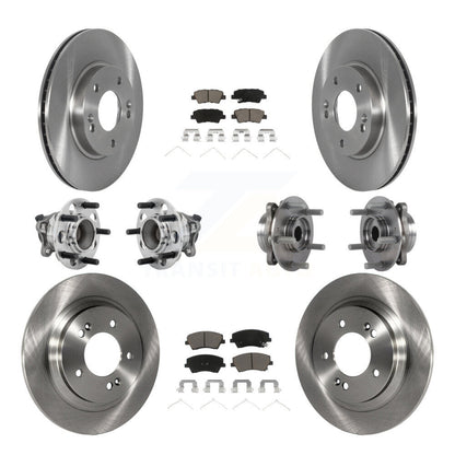 Kit de rotors et plaquettes de frein à disque, roulements de moyeu avant et arrière (10 pièces) pour Hyundai Ioniq
