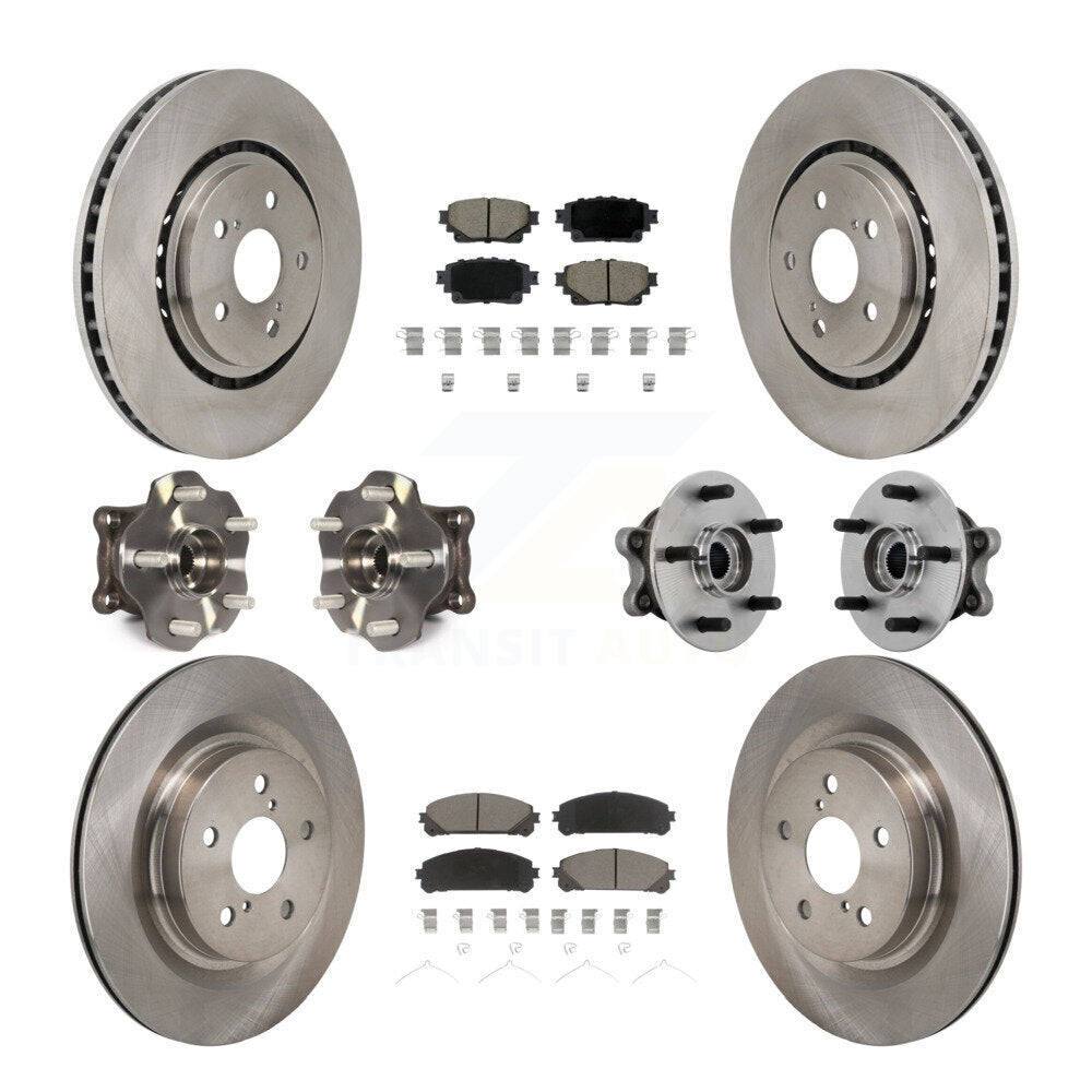 Kit de rotors et plaquettes de frein avec roulement de moyeu avant et arrière (10 pièces) pour Toyota Sienna AW 21-23