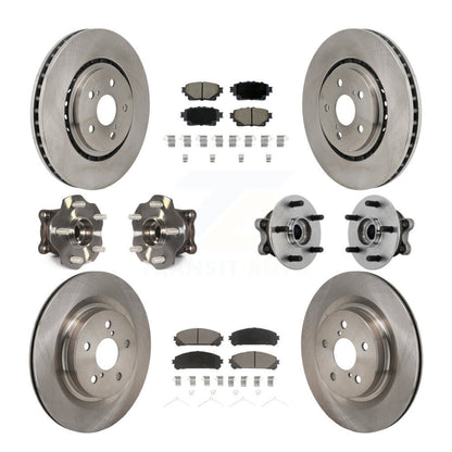 Kit de rotors et plaquettes de frein avec roulement de moyeu avant et arrière (10 pièces) pour Toyota Sienna AW 21-23
