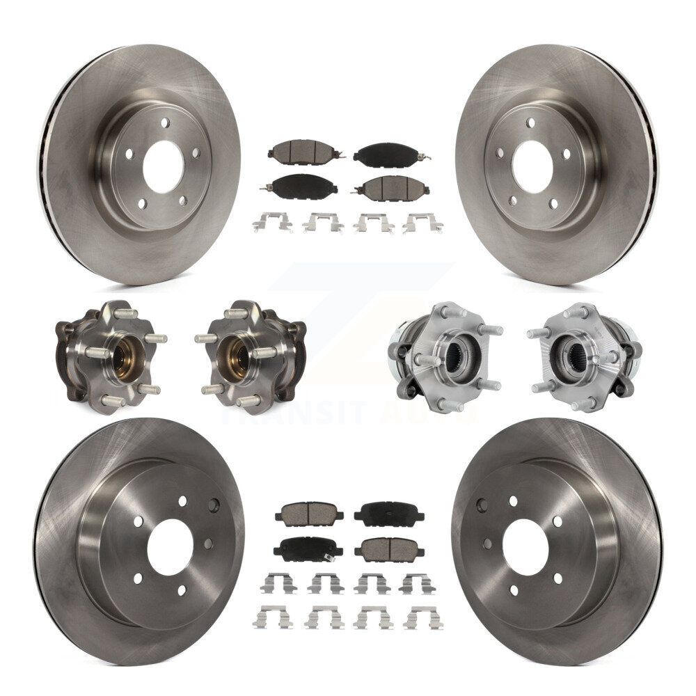 Kit de Rotor et de plaquettes de frein à disque, roulement de moyeu avant et arrière (10 pièces) pour Nissan Murano AW