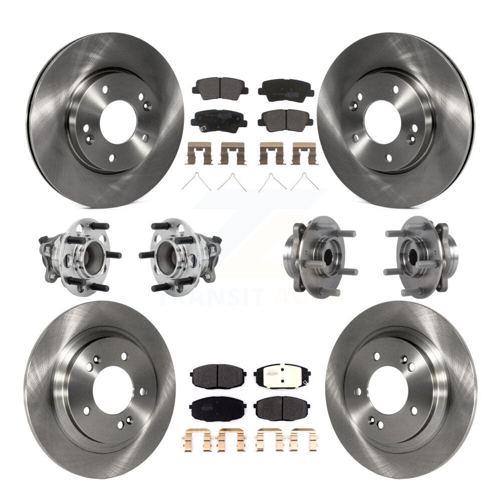Kit de rotors et plaquettes de frein à disque, roulement de moyeu avant et arrière (10 pièces) pour Hyundai Elantra G