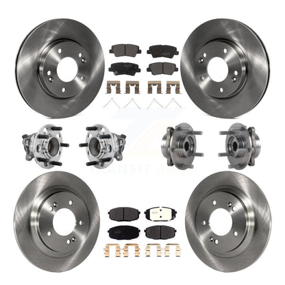 Kit de rotors et plaquettes de frein à disque, roulement de moyeu avant et arrière (10 pièces) pour Hyundai Elantra G