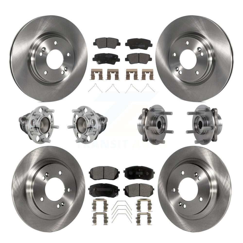 Kit de rotors et plaquettes de frein à disque, roulement de moyeu avant et arrière (10 pièces) pour Hyundai Elantra G