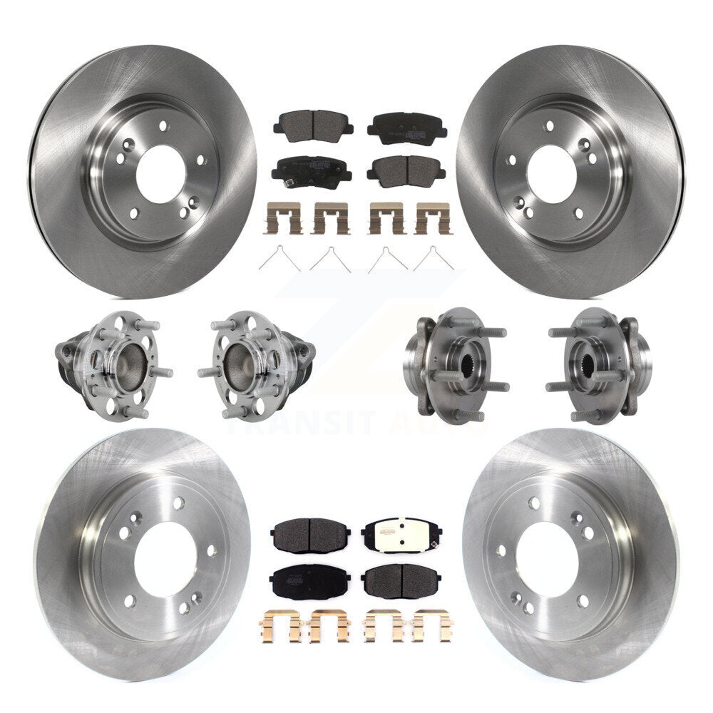 Kit de rotor et de plaquettes de frein à disque, roulement de moyeu avant et arrière (10 pièces) pour Kia Forte 2020 1.6