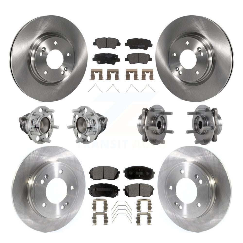 Kit de plaquettes de Rotor de frein, roulement de moyeu avant et arrière (10 pièces), pour Kia Forte Hyundai Veloste