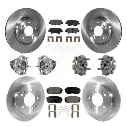 Kit de plaquettes de Rotor de frein, roulement de moyeu avant et arrière (10 pièces), pour Kia Forte Hyundai Veloste