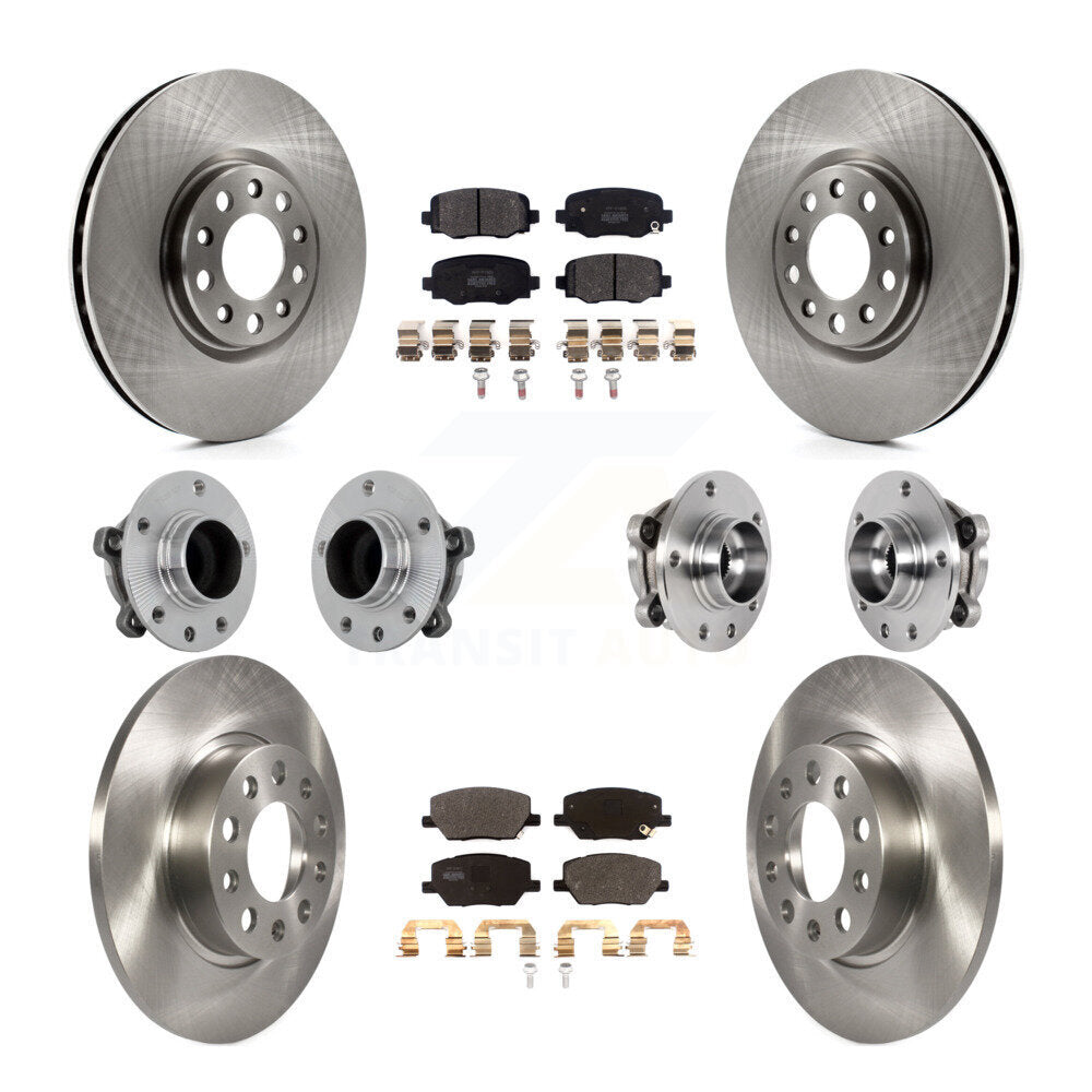 Kit de rotors et plaquettes de frein avec roulement de moyeu avant et arrière (10 pièces) pour Jeep Renegade Fiat 500