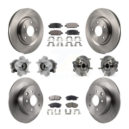 Kit de rotors et plaquettes de frein à disque, roulements de moyeu avant et arrière (10 pièces) pour Nissan Juke