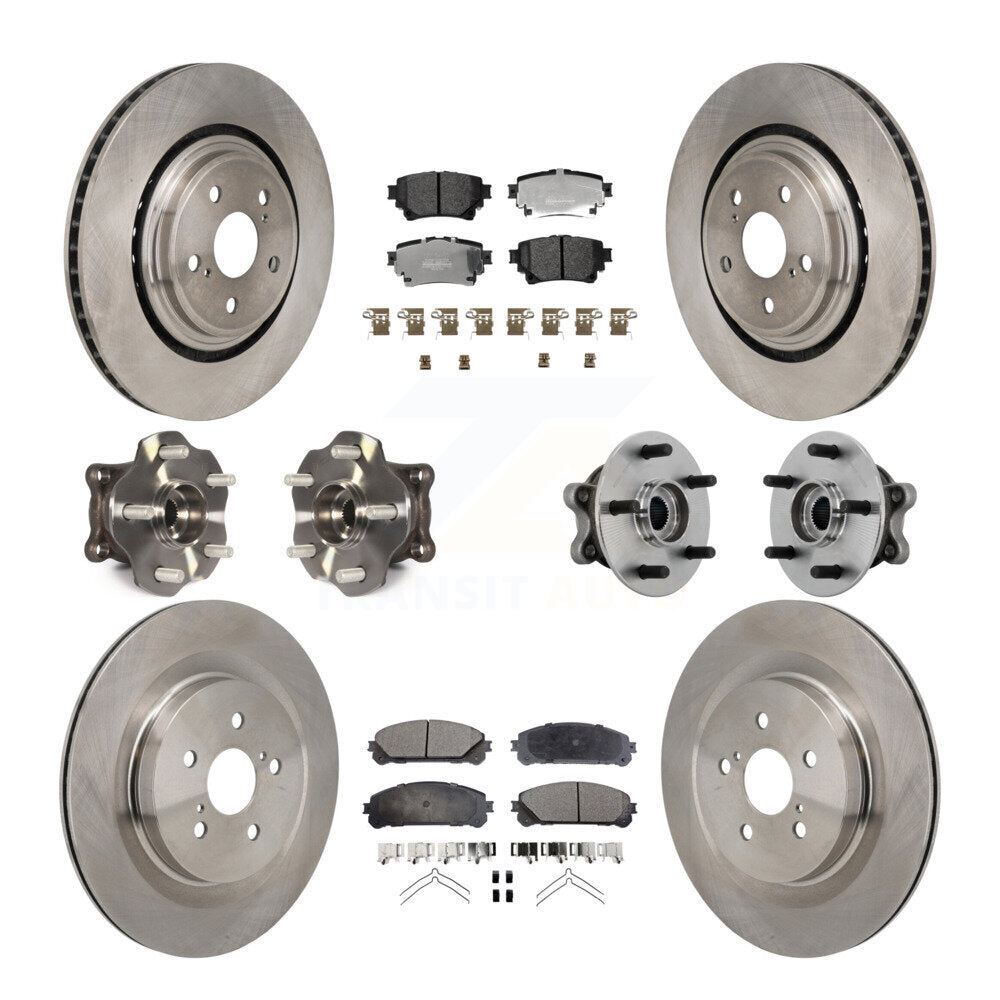 Kit de plaquettes de Rotor de frein à disque, roulement de moyeu avant et arrière (10 pièces) pour Toyota Highlander AW