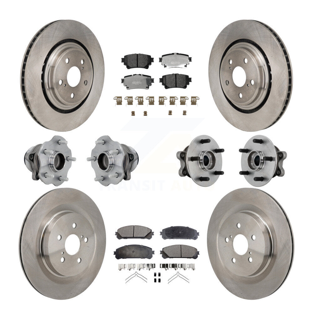 Kit de plaquettes de Rotor de frein à disque, roulement de moyeu avant et arrière (10 pièces) pour Toyota Highlander FW