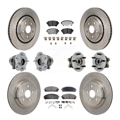 Kit de plaquettes de Rotor de frein à disque, roulement de moyeu avant et arrière (10 pièces) pour Toyota Highlander FW