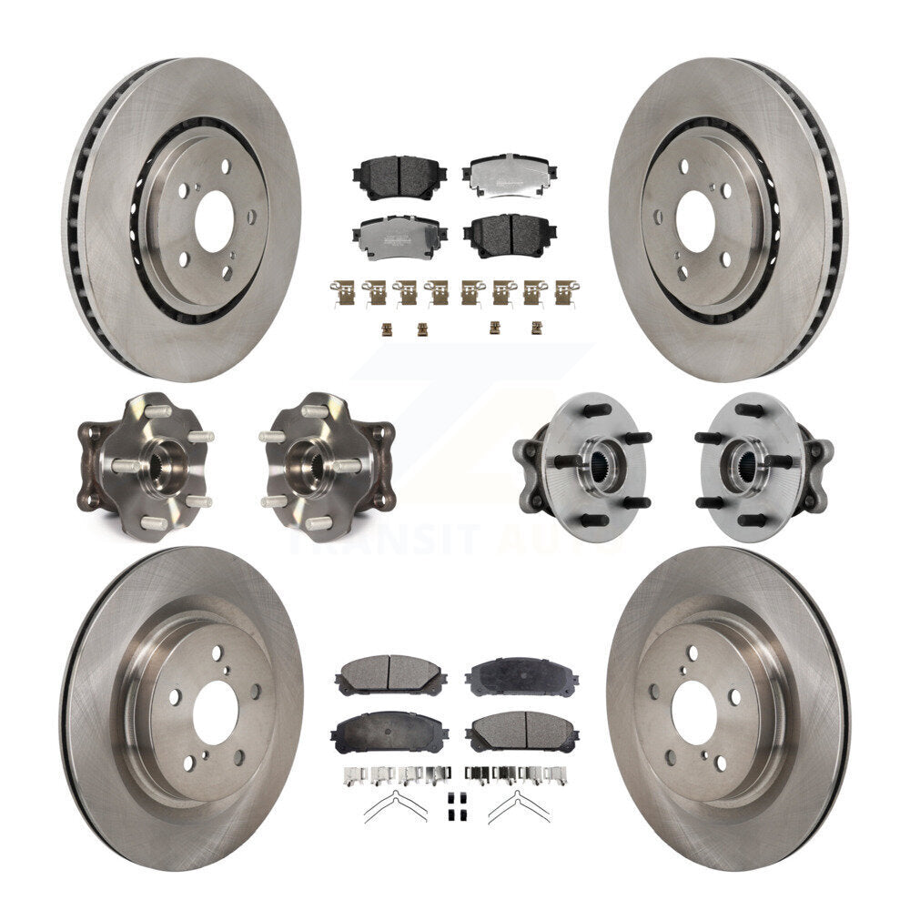 Kit de rotors et plaquettes de frein avec roulement de moyeu avant et arrière (10 pièces) pour Toyota Sienna AW 21-23