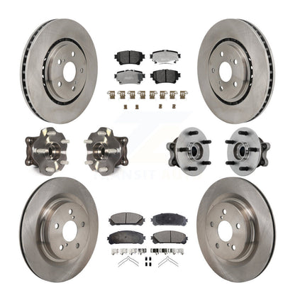 Kit de rotors et plaquettes de frein avec roulement de moyeu avant et arrière (10 pièces) pour Toyota Sienna AW 21-23