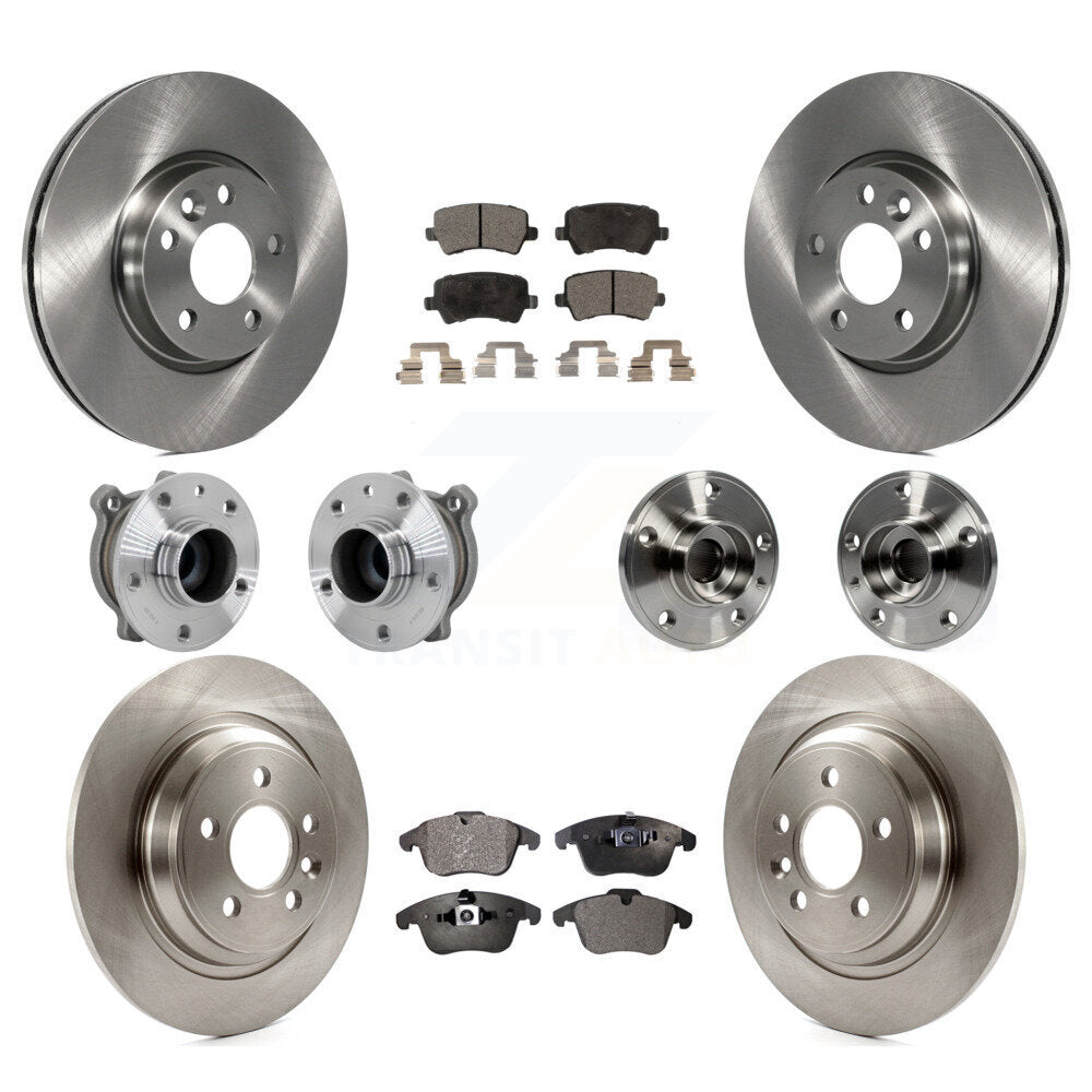 Kit de rotors et plaquettes de frein avec roulement de moyeu avant et arrière (10 pièces) pour Volvo S60 FW 2013-2014