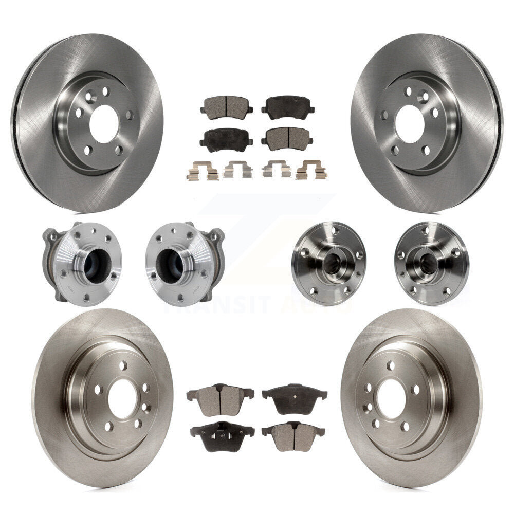 Kit de rotors et plaquettes de frein à disque, roulements de moyeu avant et arrière (10 pièces) pour Volvo V70