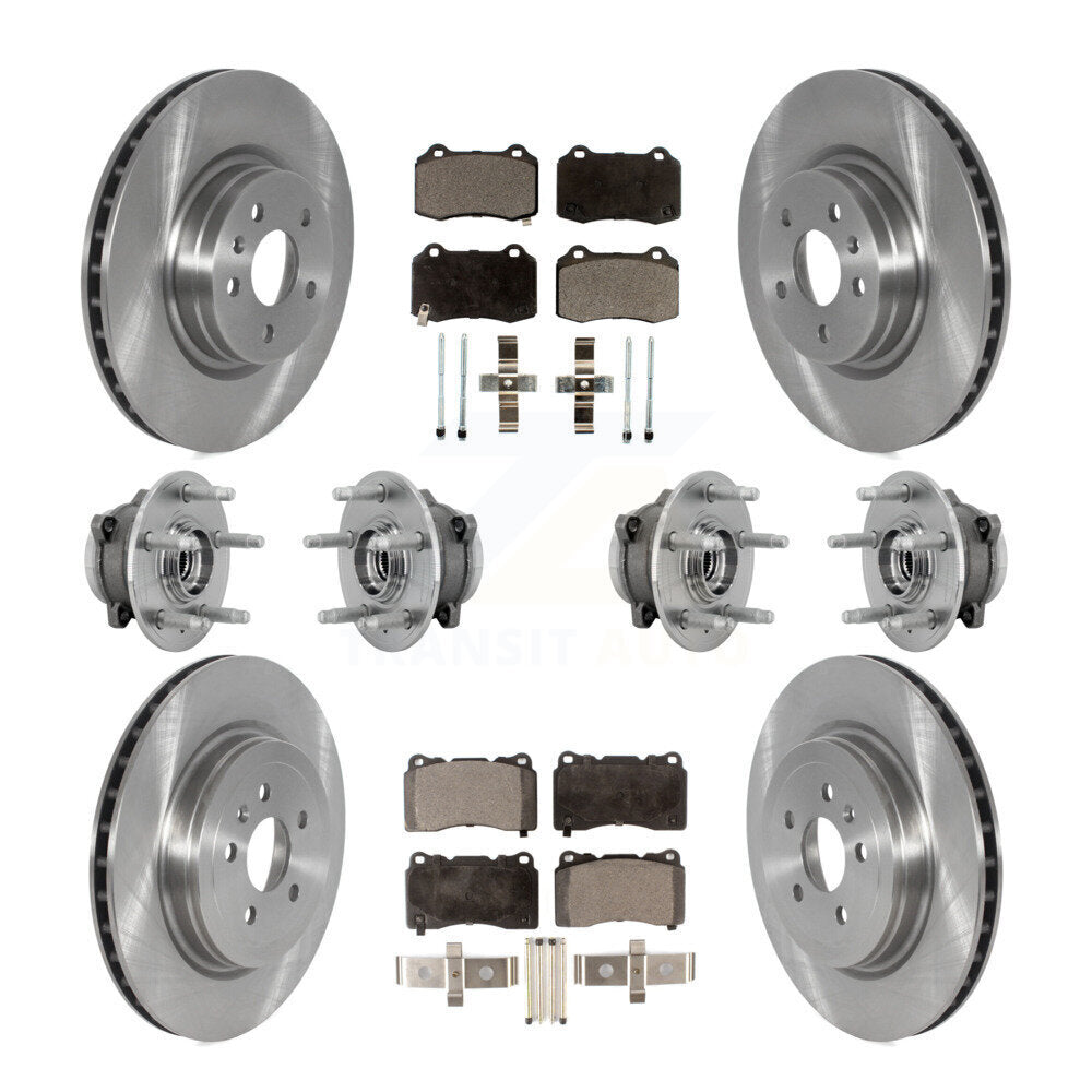 Kit de rotors et plaquettes de frein avec roulement de moyeu avant et arrière (10 pièces) pour Tesla S 2016 à partir de 04 1