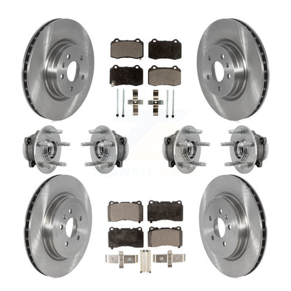 Kit de rotors et plaquettes de frein avec roulement de moyeu avant et arrière (10 pièces) pour Tesla S 2016 à partir de 04 1