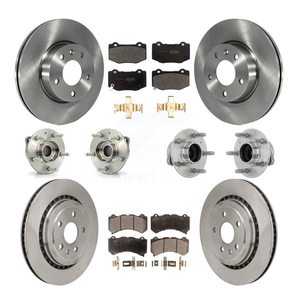 Kit de plaquettes de Rotor de frein, roulement de moyeu avant et arrière (10 pièces) pour Cadillac ATS V 17 avec RW
