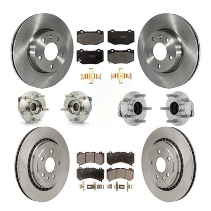 Kit de plaquettes de Rotor de frein, roulement de moyeu avant et arrière (10 pièces) pour Cadillac ATS V 17 avec RW
