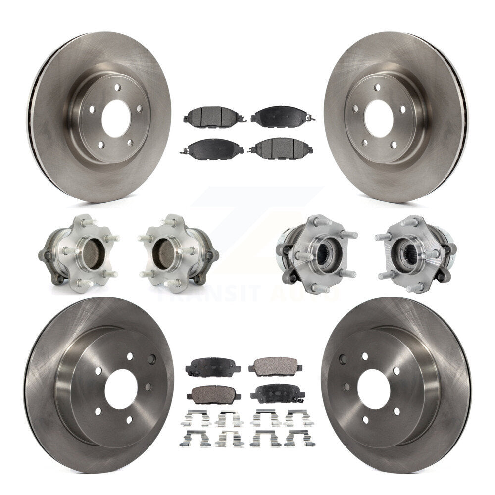 Kit de Rotor et de plaquettes de frein à disque, roulement de moyeu avant et arrière (10 pièces) pour Nissan Murano FW