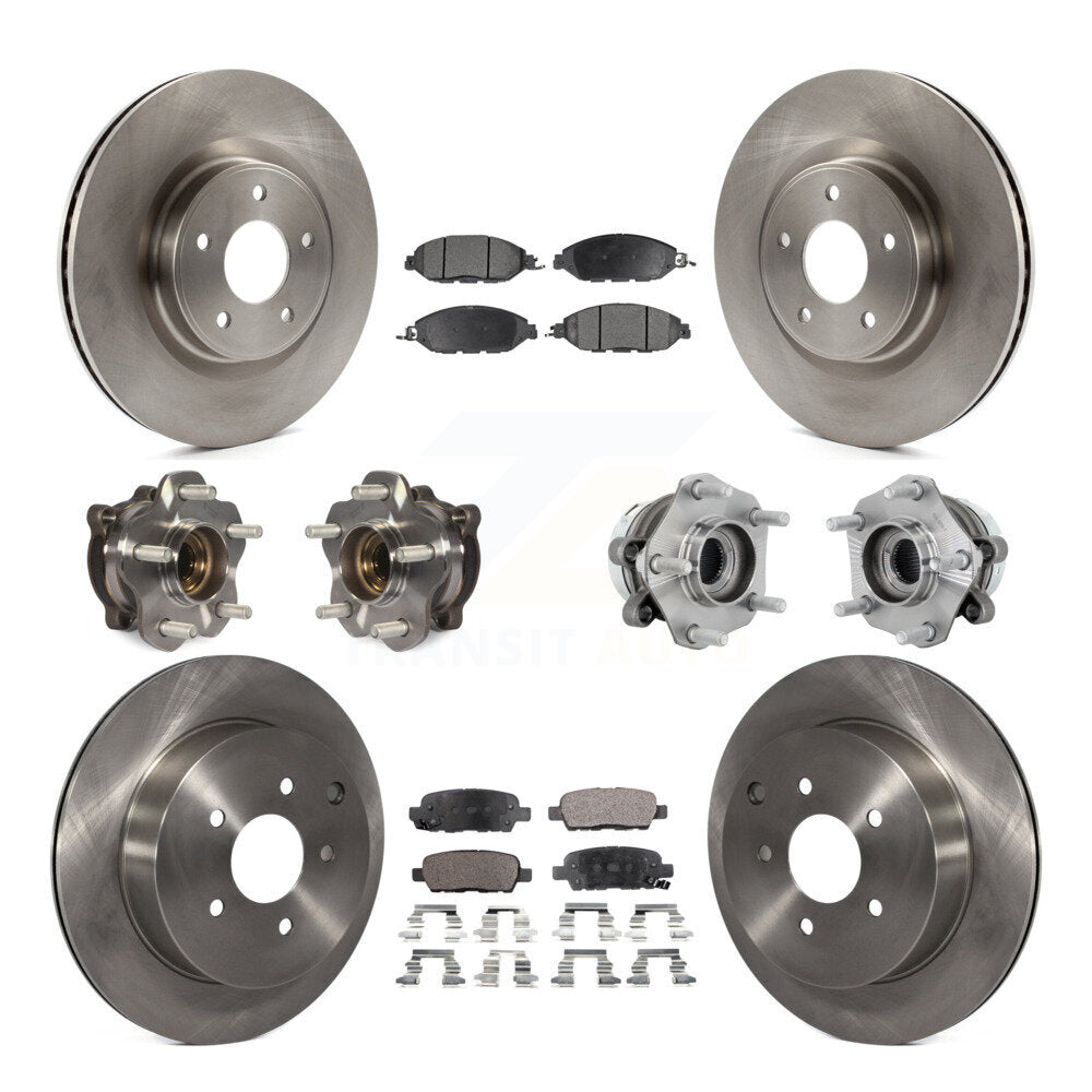 Kit de Rotor et de plaquettes de frein à disque, roulement de moyeu avant et arrière (10 pièces) pour Nissan Murano AW
