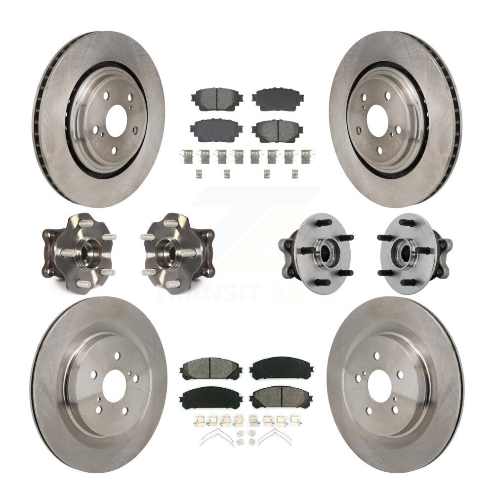 Kit de plaquettes de Rotor de frein à disque, roulement de moyeu avant et arrière (10 pièces) pour Toyota Highlander AW