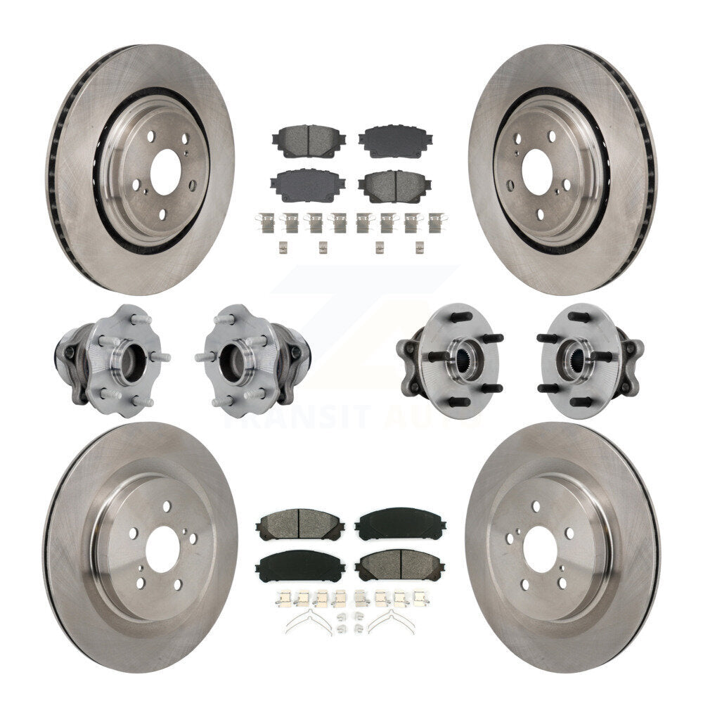 Kit de plaquettes de Rotor de frein à disque, roulement de moyeu avant et arrière (10 pièces) pour Toyota Highlander FW