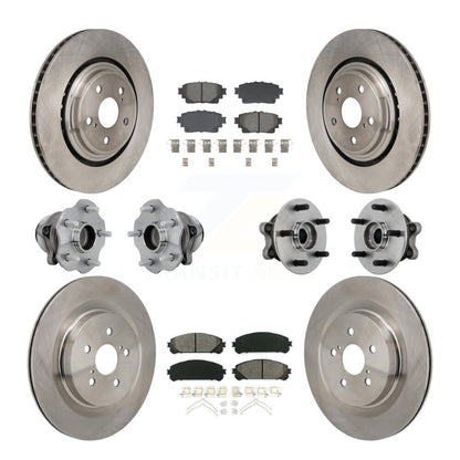 Kit de plaquettes de Rotor de frein à disque, roulement de moyeu avant et arrière (10 pièces) pour Toyota Highlander FW