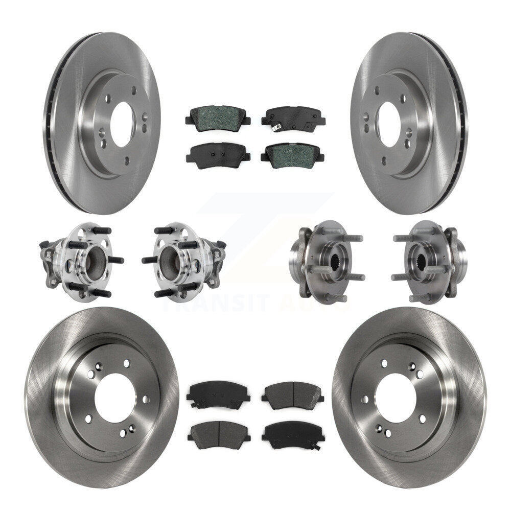 Kit de rotors et plaquettes de frein à disque, roulements de moyeu avant et arrière (10 pièces) pour Hyundai Ioniq