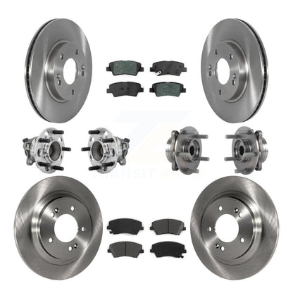 Kit de rotors et plaquettes de frein à disque, roulements de moyeu avant et arrière (10 pièces) pour Hyundai Ioniq