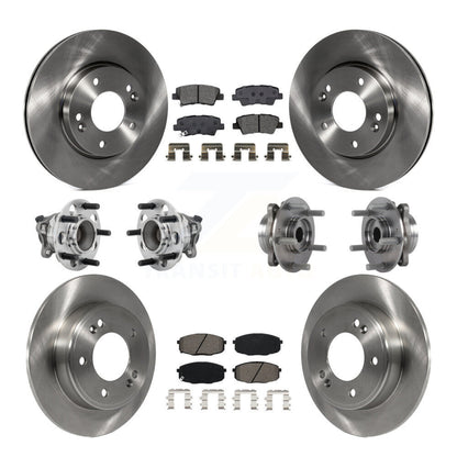 Kit de plaquettes de Rotor de frein, roulement de moyeu avant et arrière (10 pièces), pour Kia Forte Hyundai Elantr