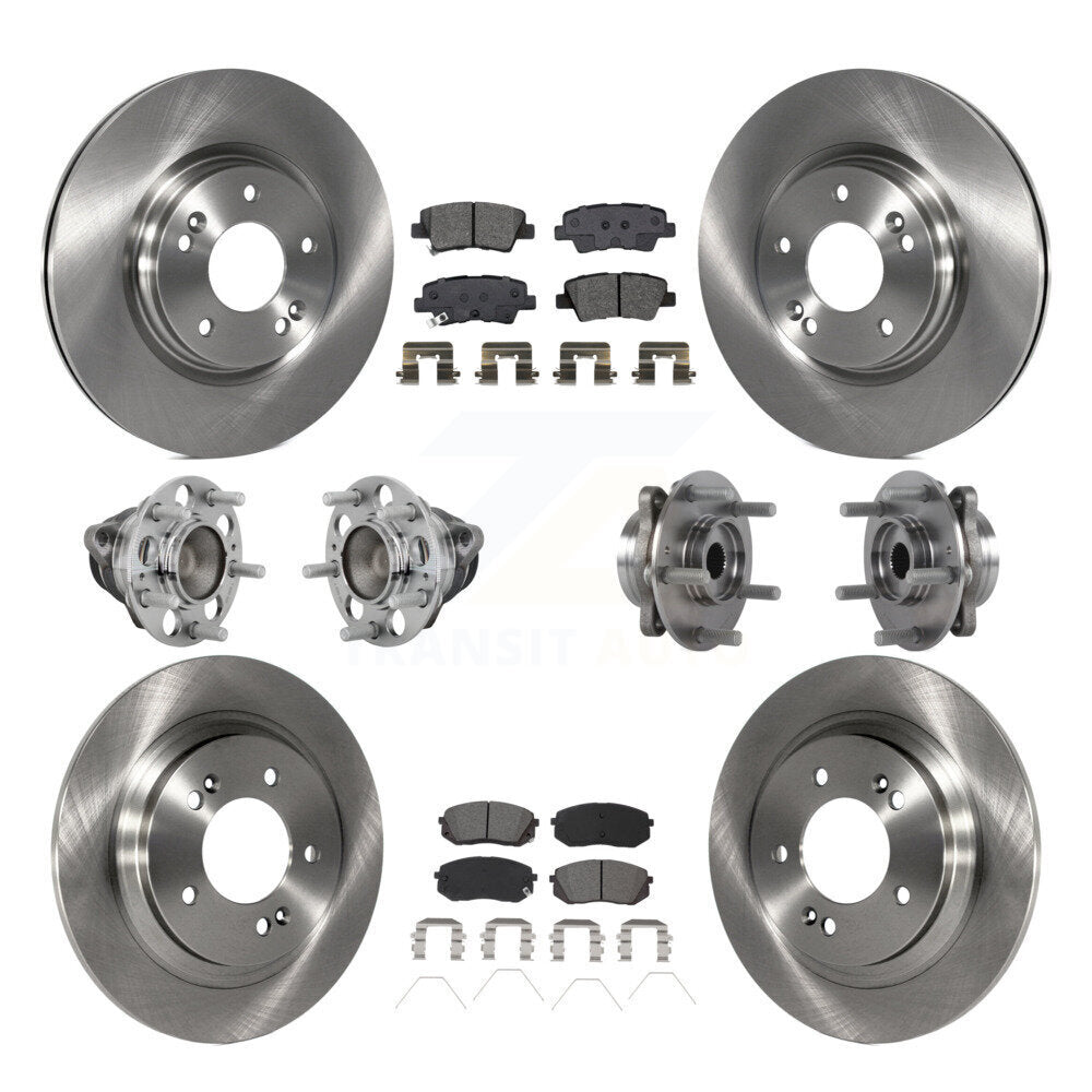 Kit de rotors et plaquettes de frein à disque, roulement de moyeu avant et arrière (10 pièces) pour Hyundai Elantra G