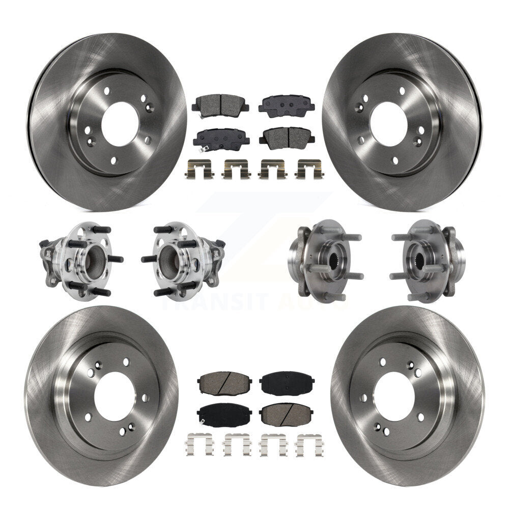 Kit de rotors et plaquettes de frein à disque, roulement de moyeu avant et arrière (10 pièces) pour Hyundai Elantra G
