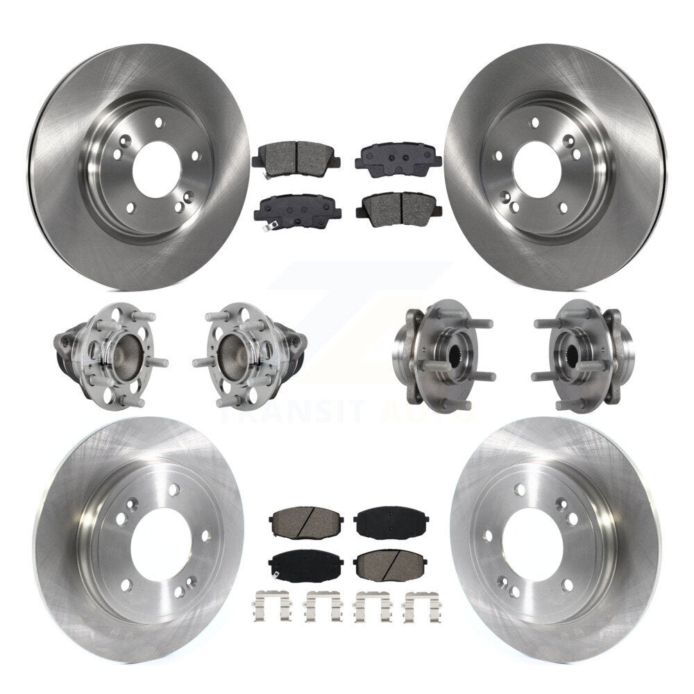 Kit de rotor et de plaquettes de frein à disque, roulement de moyeu avant et arrière (10 pièces) pour Kia Forte 2020 1.6