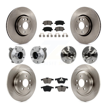 Kit de rotors et plaquettes de frein à disque, roulements de moyeu avant et arrière (10 pièces) pour Volvo S60 V70