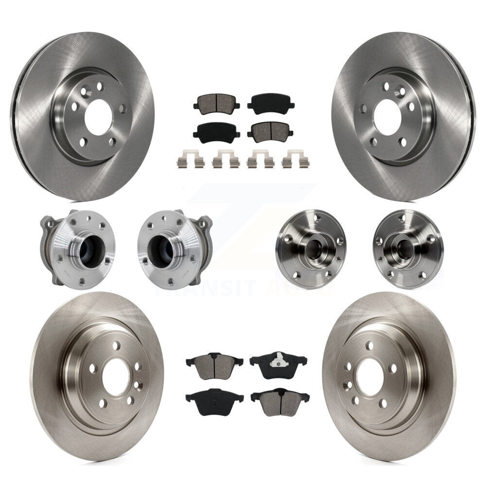 Kit de rotors et plaquettes de frein à disque, roulements de moyeu avant et arrière (10 pièces) pour Volvo V70