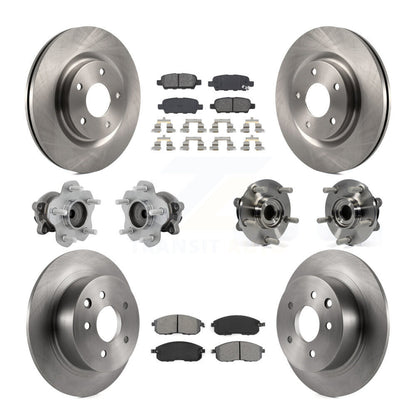 Kit de rotors et plaquettes de frein à disque, roulements de moyeu avant et arrière (10 pièces) pour Nissan Juke