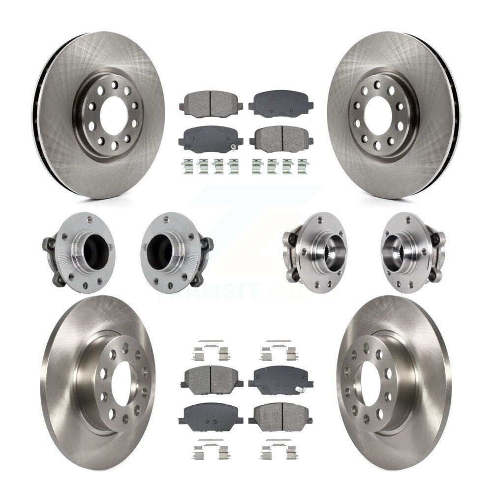 Kit de rotors et plaquettes de frein avec roulement de moyeu avant et arrière (10 pièces) pour Jeep Renegade Fiat 500