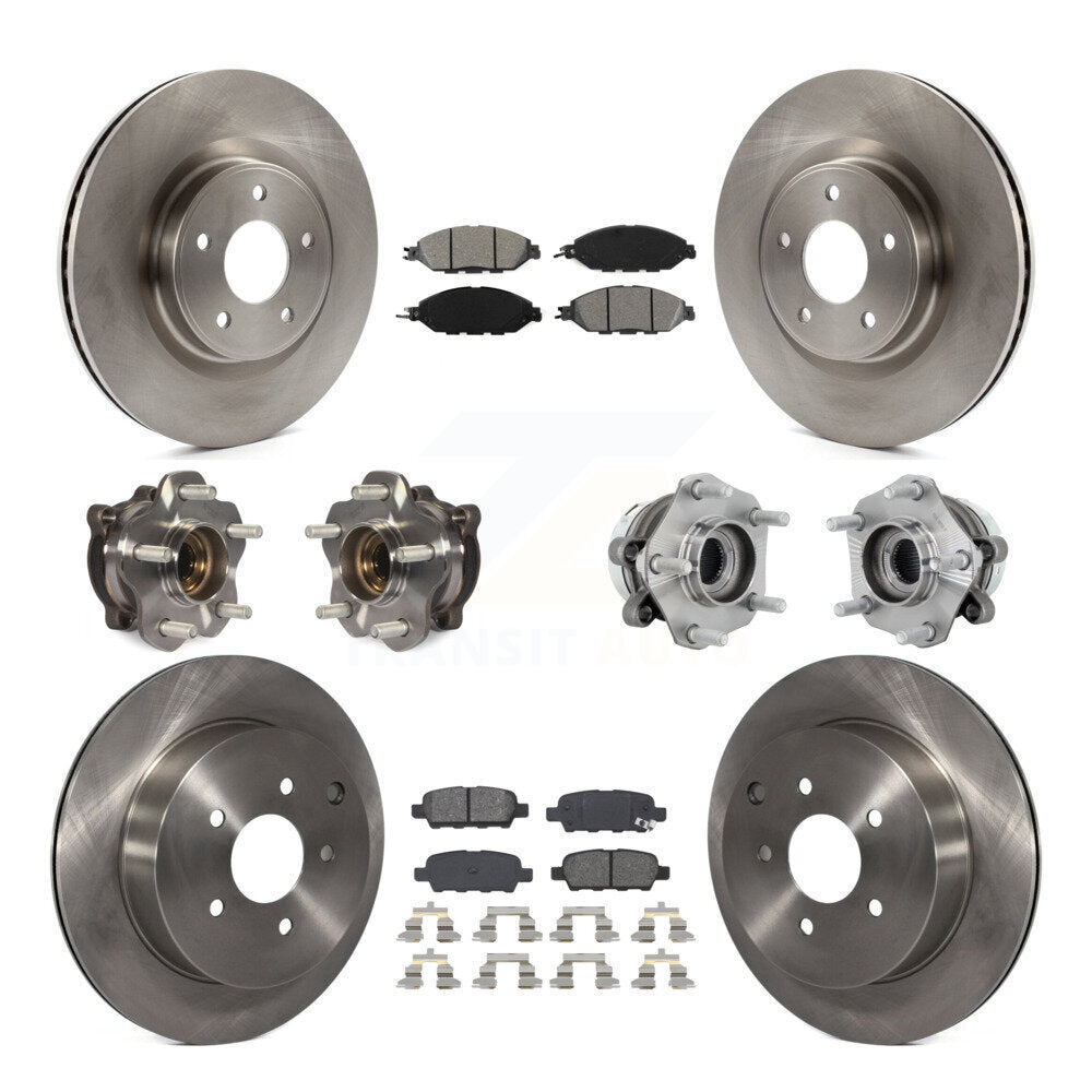 Kit de Rotor et de plaquettes de frein à disque, roulement de moyeu avant et arrière (10 pièces) pour Nissan Murano AW