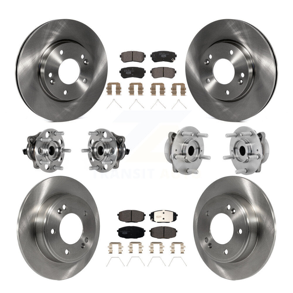 Kit de rotors et plaquettes de frein à disque, roulements de moyeu avant et arrière (10 pièces) pour Hyundai Kona