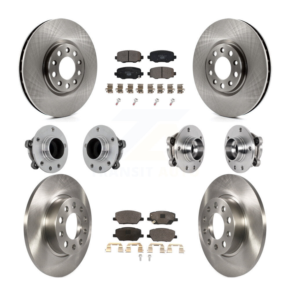 Kit de rotors et plaquettes de frein avec roulement de moyeu avant et arrière (10 pièces) pour Jeep Renegade Fiat 500