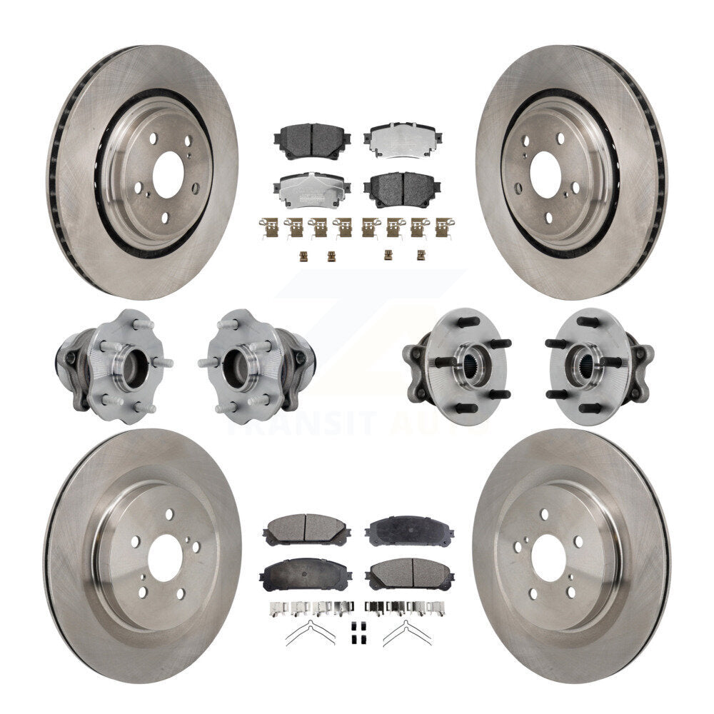 Kit de plaquettes de Rotor de frein à disque, roulement de moyeu avant et arrière (10 pièces) pour Toyota Highlander FW