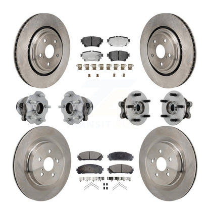 Kit de plaquettes de Rotor de frein à disque, roulement de moyeu avant et arrière (10 pièces) pour Toyota Highlander FW