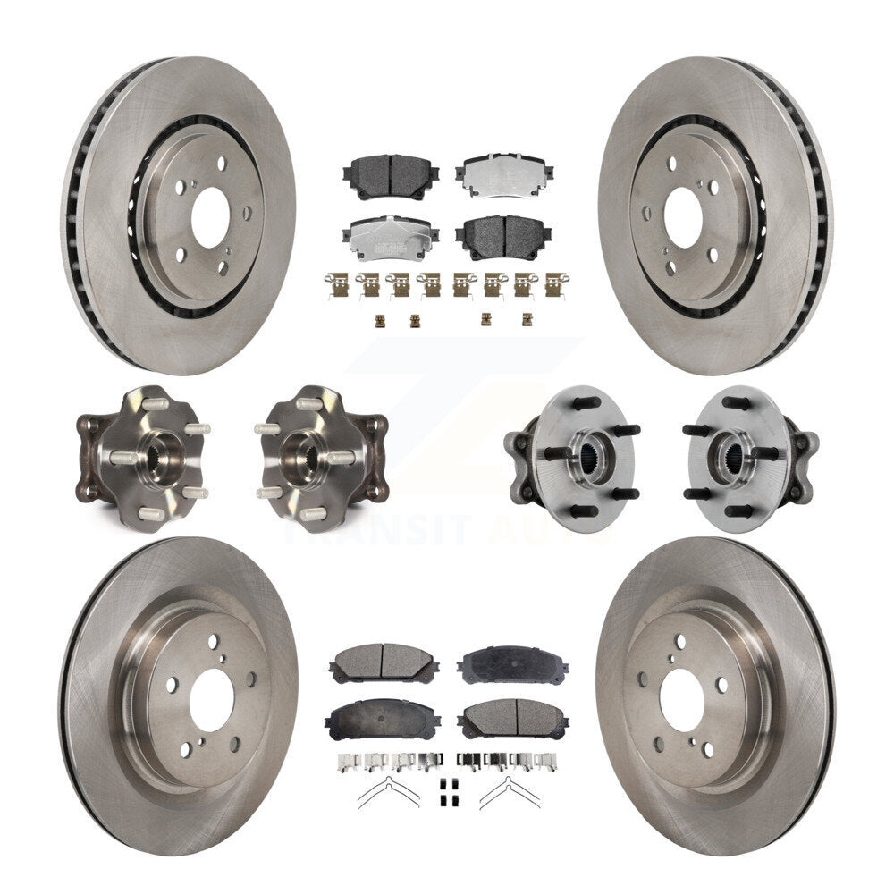 Kit de rotors et plaquettes de frein avec roulement de moyeu avant et arrière (10 pièces) pour Toyota Sienna AW 21-23