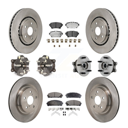 Kit de rotors et plaquettes de frein avec roulement de moyeu avant et arrière (10 pièces) pour Toyota Sienna AW 21-23